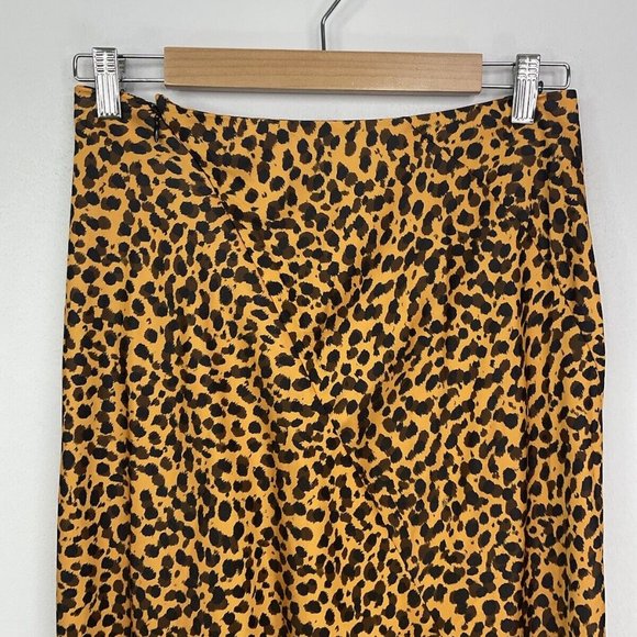 & Other Stories Skirt Size 10 EUR 38 Orange Leopard Print Satin Midi - Picture 4 of 10